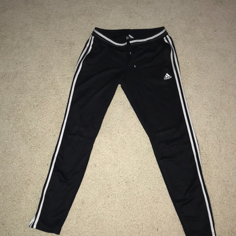 Women’s Adidas black and white track pants
